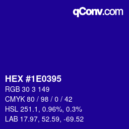 Color code: HEX #1E0395 | qconv.com