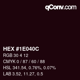 Color code: HEX #1E040C | qconv.com