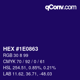 カラーコード: HEX #1E0863 | qconv.com