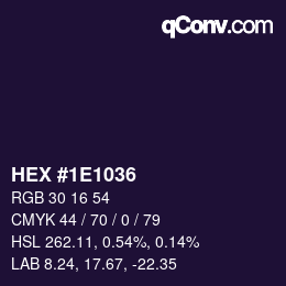 カラーコード: HEX #1E1036 | qconv.com