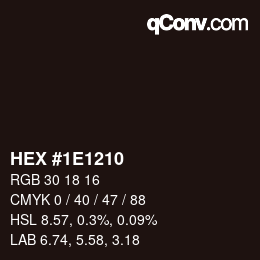 Color code: HEX #1E1210 | qconv.com