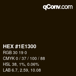 Color code: HEX #1E1300 | qconv.com