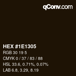 Color code: HEX #1E1305 | qconv.com