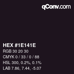 Color code: HEX #1E141E | qconv.com