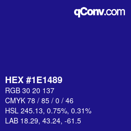 Color code: HEX #1E1489 | qconv.com