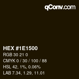 颜色代码: HEX #1E1500 | qconv.com