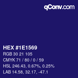 Color code: HEX #1E1569 | qconv.com