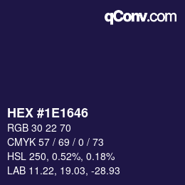 颜色代码: HEX #1E1646 | qconv.com