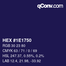 Color code: HEX #1E1750 | qconv.com