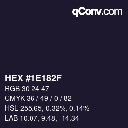 Color code: HEX #1E182F | qconv.com