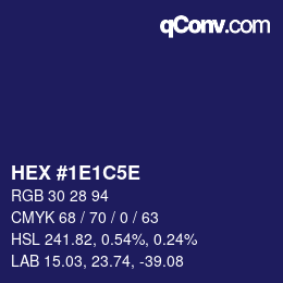 Farbcode: HEX #1E1C5E | qconv.com