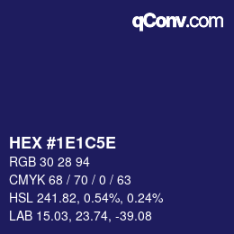 Color code: HEX #1E1C5E | qconv.com