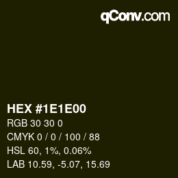 カラーコード: HEX #1E1E00 | qconv.com