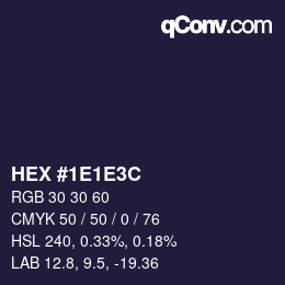 Color code: HEX #1E1E3C | qconv.com