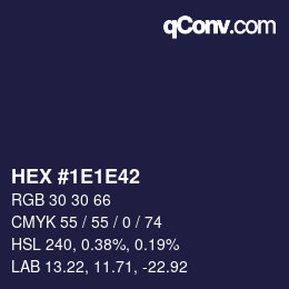 カラーコード: HEX #1E1E42 | qconv.com