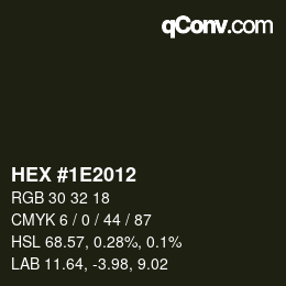 Color code: HEX #1E2012 | qconv.com