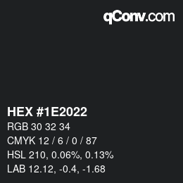 Color code: HEX #1E2022 | qconv.com