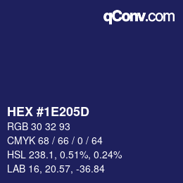 颜色代码: HEX #1E205D | qconv.com