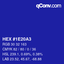 Color code: HEX #1E20A3 | qconv.com