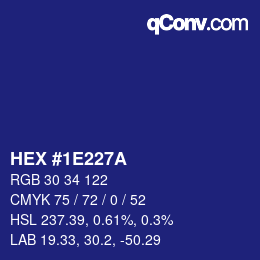 Color code: HEX #1E227A | qconv.com