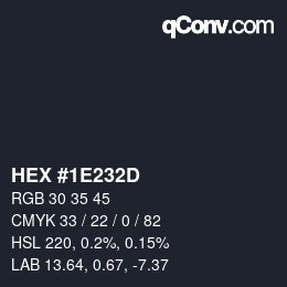 Color code: HEX #1E232D | qconv.com