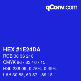 カラーコード: HEX #1E24DA | qconv.com