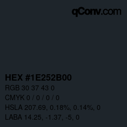 颜色代码: HEX #1E252B00 | qconv.com