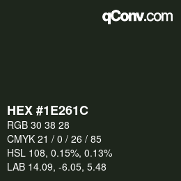 Color code: HEX #1E261C | qconv.com