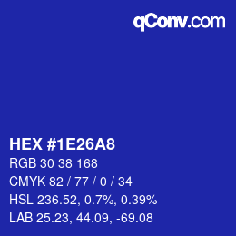 カラーコード: HEX #1E26A8 | qconv.com