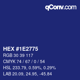 カラーコード: HEX #1E2775 | qconv.com