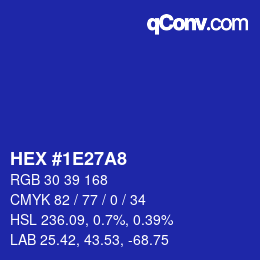 Color code: HEX #1E27A8 | qconv.com