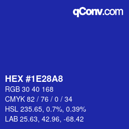 Color code: HEX #1E28A8 | qconv.com