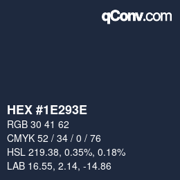 Color code: HEX #1E293E | qconv.com