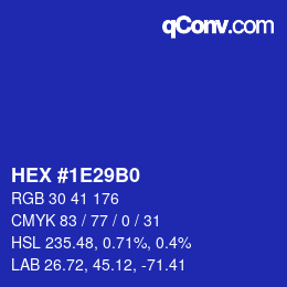 Color code: HEX #1E29B0 | qconv.com