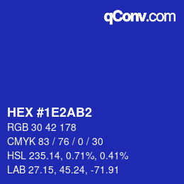 カラーコード: HEX #1E2AB2 | qconv.com