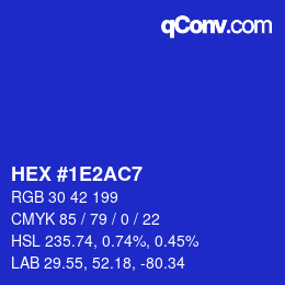 Color code: HEX #1E2AC7 | qconv.com