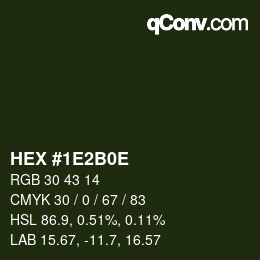 Color code: HEX #1E2B0E | qconv.com