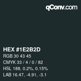 Color code: HEX #1E2B2D | qconv.com