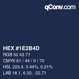 颜色代码: HEX #1E2B4D | qconv.com