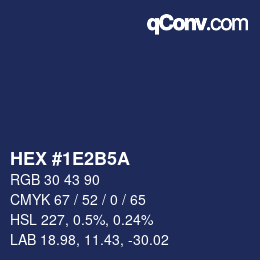 Color code: HEX #1E2B5A | qconv.com