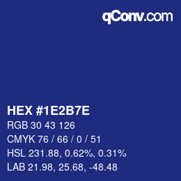 カラーコード: HEX #1E2B7E | qconv.com