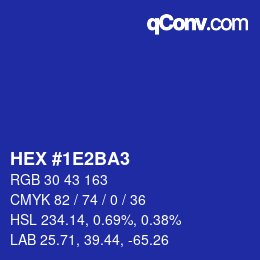 カラーコード: HEX #1E2BA3 | qconv.com