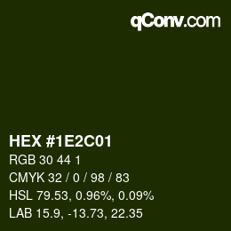 Farbcode: HEX #1E2C01 | qconv.com