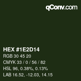 カラーコード: HEX #1E2D14 | qconv.com
