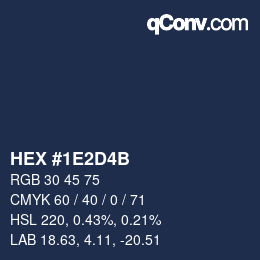 カラーコード: HEX #1E2D4B | qconv.com