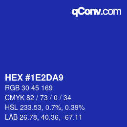 Color code: HEX #1E2DA9 | qconv.com