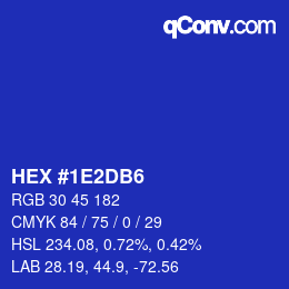 カラーコード: HEX #1E2DB6 | qconv.com