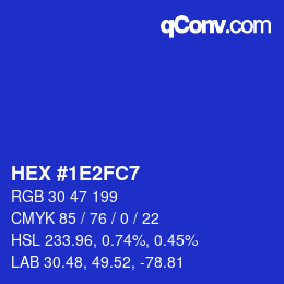 Color code: HEX #1E2FC7 | qconv.com