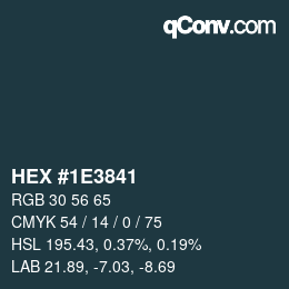 Color code: HEX #1E3841 | qconv.com