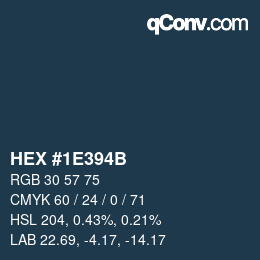 Farbcode: HEX #1E394B | qconv.com